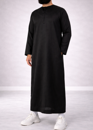 Emirati Qamis “Premium” Black by Djellaba Men