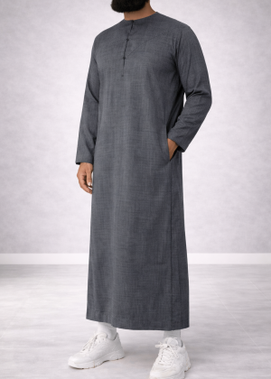 Emirati Qamis “Premium” Navy Melange from Djellaba Men